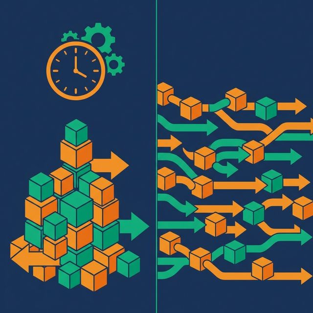 Batch processing in scheduled groups vs streaming in continuous flow