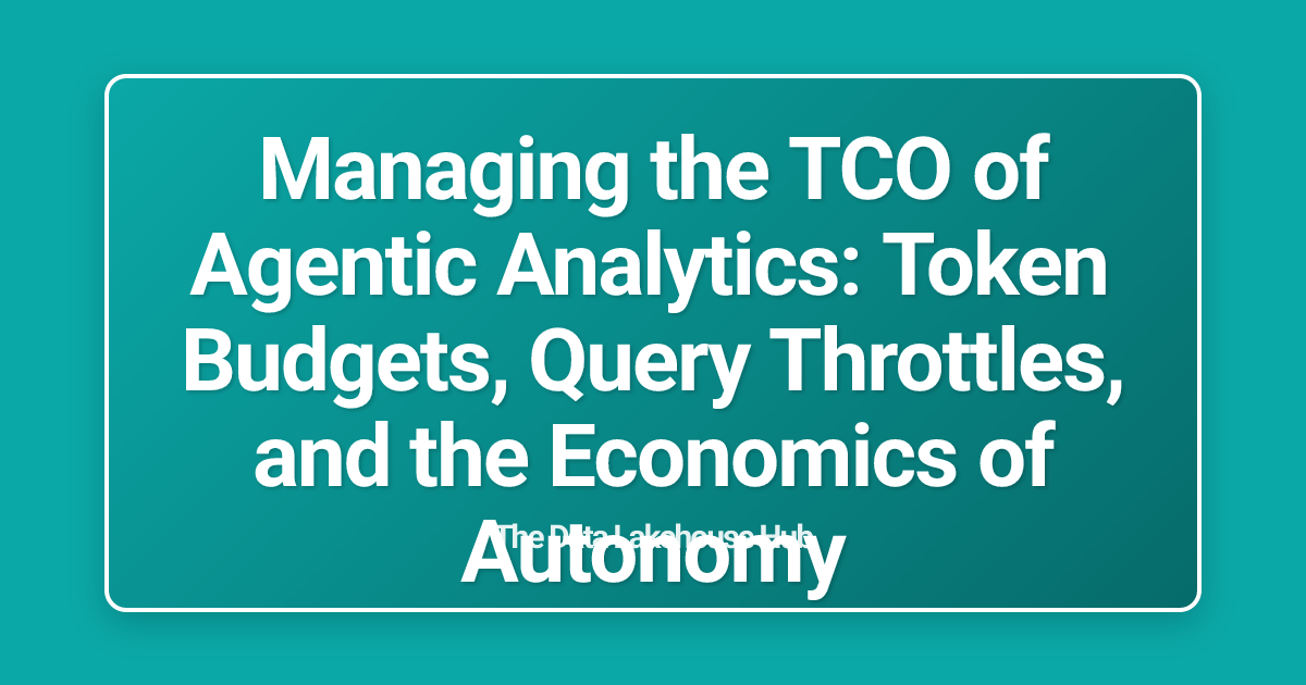 Managing the TCO of Agentic Analytics: Token Budgets, Query Throttles, and the Economics of Autonomy